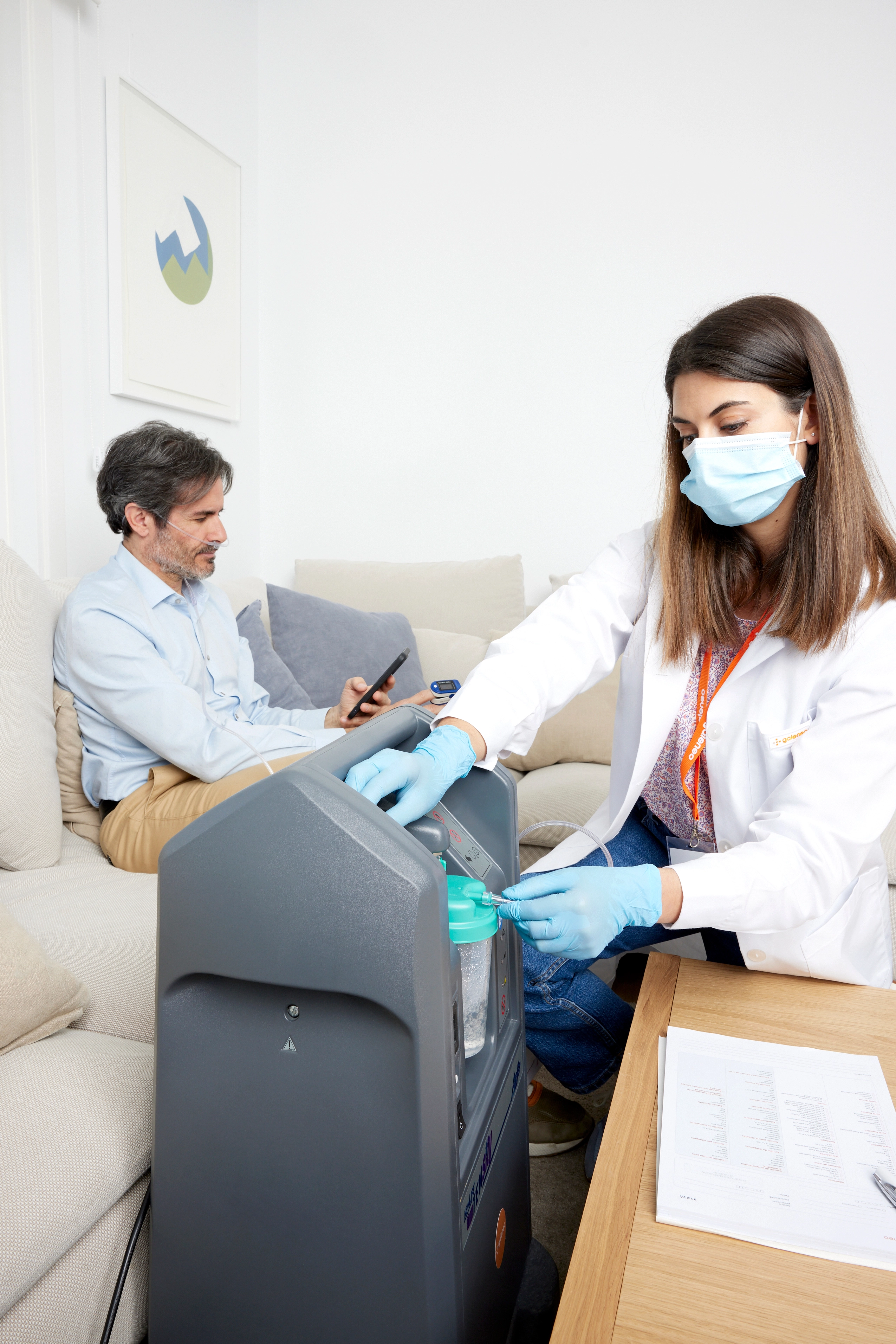 Home nurse with patient