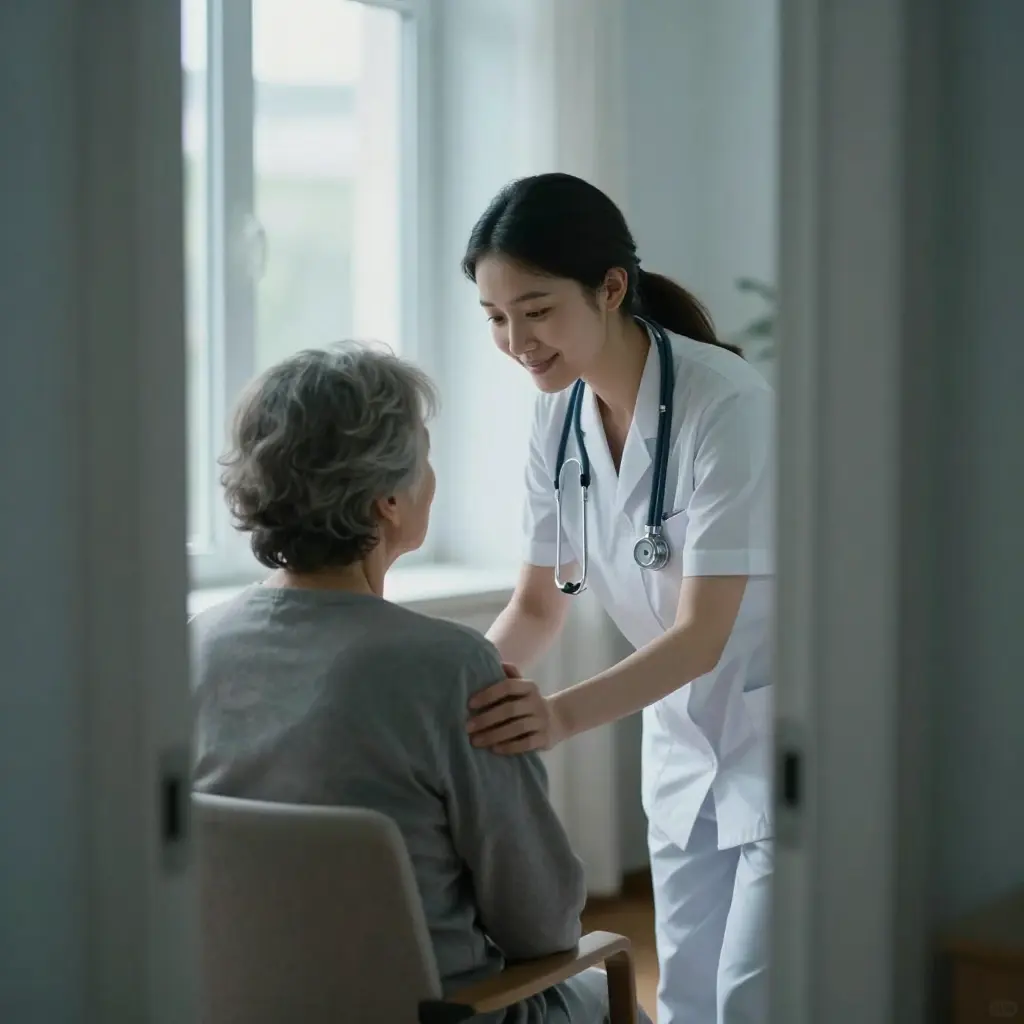 Nurse helping older adult